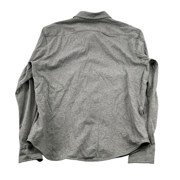 Untuckit Shirt Men Large Heathered Gray Luxe Button Up Long Sleeve Cotton Preppy - Picture 3 of 5